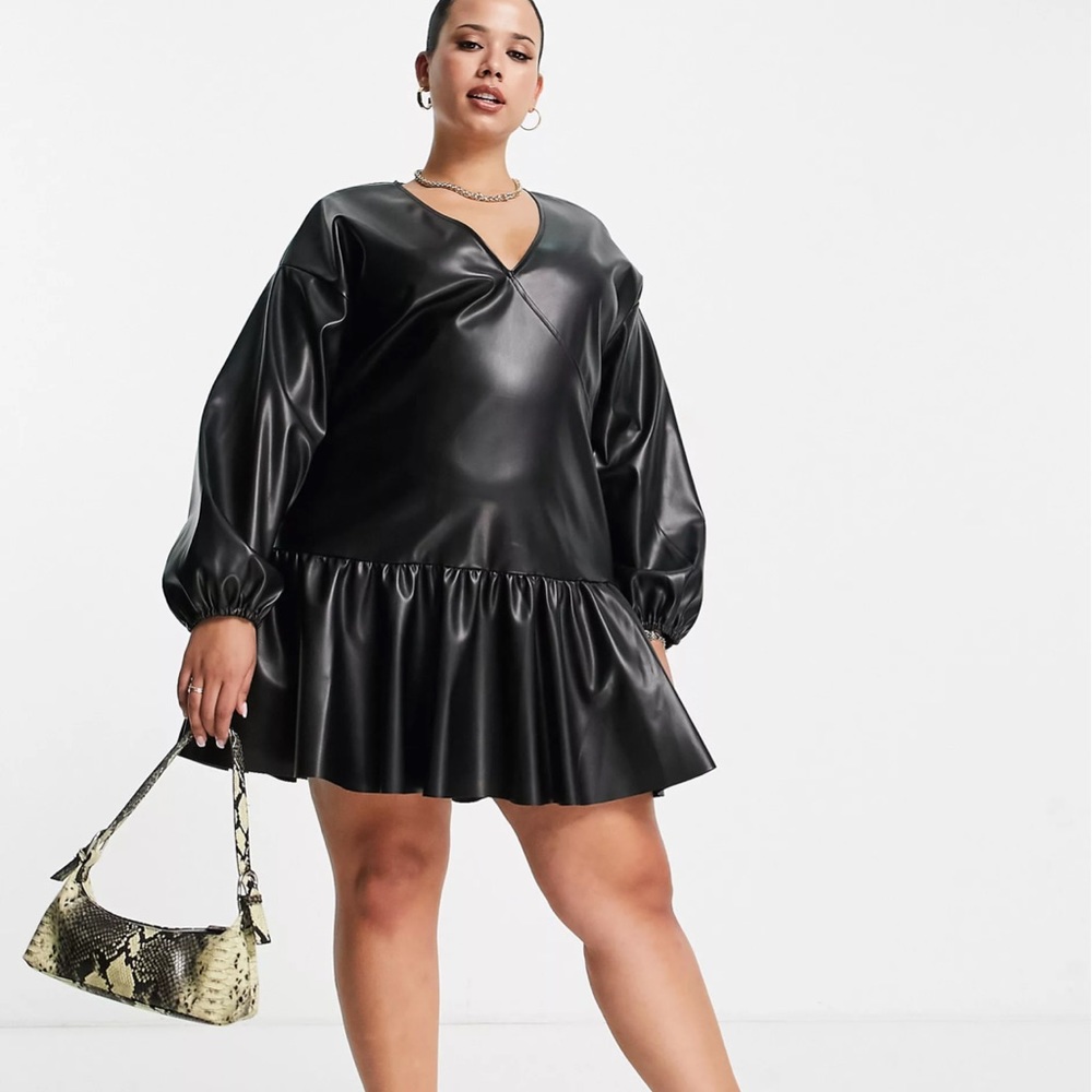 Black leather ASOS dress